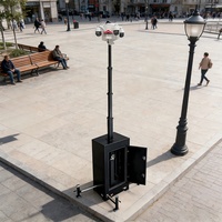 Torre de Seguridad CCTV Móvil IP65 Impermeable con Mástil de 6m y Resistencia al Viento de 117km/h para Perímetros Fronterizos y Campos de Fútbol