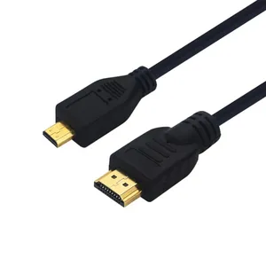 สีดํา 1.5 เมตรไมโครถึงสาย UHdmi สายโคแอกเชียล 4K สําหรับ Raspberry Pi 4 ตัวนําทองแดงขนาดเล็กพร้อมแจ็คเก็ต PVC สําหรับจอภาพ