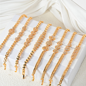 Chaîne et bijoux en <span class=keywords><strong>or</strong></span> plaqué 18 carats, style rétro, fin, imperméable, chaîne de tennis, chaînettes et bracelets pour femme - Product Image 2