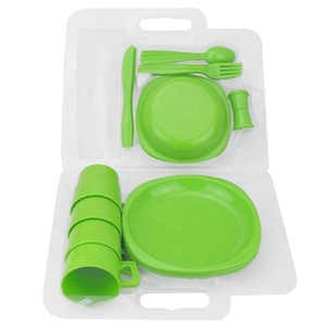 Sans BPA Moderne <span class=keywords><strong>Camping</strong></span> De Luxe 4 Personnes En Plastique Cuillère Fourchette Couteau <span class=keywords><strong>Vaisselle</strong></span> <span class=keywords><strong>Camping</strong></span> <span class=keywords><strong>Kit</strong></span> - Product Image 1
