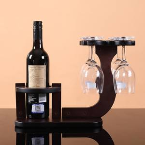 2020 yeni yaratıcı ahşap şarap rafı asılı şarap bardağı dekorasyon masa - Product Image 4
