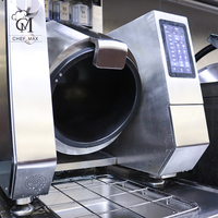 Chefmax rouge étoile conception prix Intelligent automatique Commercial refroidissement feu tout plat cuisson mélangeur