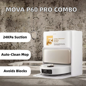 หุ่นยนต์ดูดฝุ่น Mova P60 PRO พร้อมฟังก์ชั่นทำความสะอาดตัวเอง แรงดูด 24KPa ระบบหลบหลีกสิ่งกีดขวาง สำหรับบ้านและสัตว์เลี้ยง พร้อม AI - Product Image 3