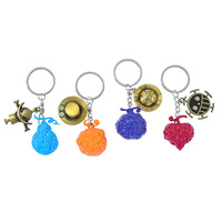 Vente en gros 1 pièce Porte-clés Fruit du Diable Luffy, Porte-clés en métal Ace Flamme, Pendentif Zoro, Figurine Anime, Breloque de sac, Accessoires de voiture