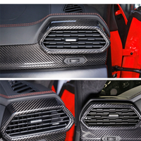 SUNMAX - Revêtement de panneau de ventilation du tableau de bord gauche/droite en fibre de carbone véritable pour l'intérieur de la voiture