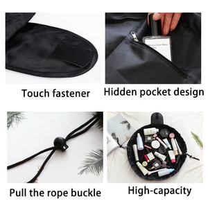 Sac de rangement de voyage avec cordon de serrage Oxford multifonctionnel avec logo personnalisé Sac de sympathie Fermeture à glissière avec cordon de serrage paresseux pour maquillage cosmétique - Product Image 3