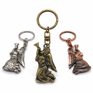 Happy Angel Metal Keyholder Lovely Angel Figure Key Ring Decorative Pendant For <b>Ladies</b> Gift <b>Backpack</b> Accessory - Product Image 1
