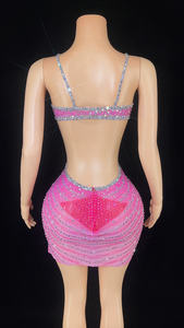 NOVANCE Robe <span class=keywords><strong>2023</strong></span> Femme Shiny Luxury Diamonds Sexy Sling Pink Vestido de graduación Mini vestidos de graduación para fiesta de noche Vestido de noche - Product Image 5