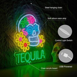 Tequila Letreros Neon LED indoor hanging ambient light shop <b>sign</b> wall decoration light entrance indicator light luminous <b>sign</b> - Product Image 2