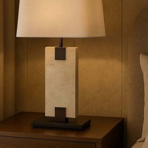 Lámpara de mesa rectangular moderna con luz LED E27 y control de interruptor para el hogar, sala de estar, dormitorio, recepción de hotel. - Product Image 5