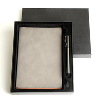 Nouveau bon marché imprimé organisateur/planificateur cahier Logo personnalisé étudiant A5 velours couverture en cuir PU papeterie coffret cadeau en gros