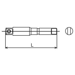 KOKEN - 117-100B Adaptateur d'embout avec sphère-ACCESSOIRES DE CLÉ À DOUILLE EAN 4991644500437 1/4" - Product Image 2