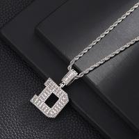 Vente chaude Personnalisé Initiale Nom Lettre En Laiton CZ Baguette Pendentif Collier Perle Bijoux pour Femmes et Hommes pour les Fêtes