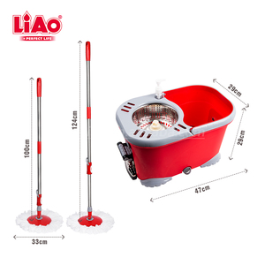LiAo Easy Clean Foot Pedal 360 <strong>Spin</strong> <strong>Mop</strong> and Bucket Set with Power Wringer System and Soap Dispenser - Product Image 2
