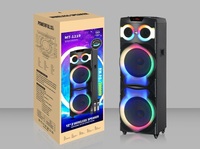 Altavoz Triple Premium de 12 Pulgadas para Eventos con Dos Micrófonos Inalámbricos para Espectáculo de Luces RGB con Sincronización Rítmica para Actuaciones en Vivo