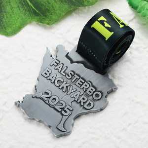 Médailles de sport en métal, argent antique, gravure en relief, médailles de course, moulage sous pression 3D, alliage de zinc, médailles de course personnalisées - Product Image 2