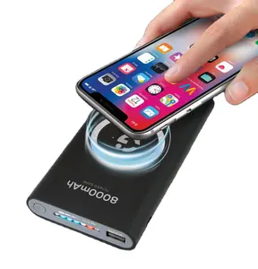 Mini pocket portable 10W wireless charger with 8000mAh Power Bank 2 in 1 quick charging