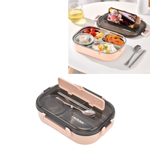 Lonchera de Acero Inoxidable para Adultos, Libre de BPA, Apta para Microondas y Lavavajillas, con Cubiertos para Niños y Estudiantes, para la Escuela - Product Image 4