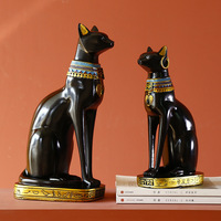 Adornos Creativos de Gatos Egipcios Exóticos, Artesanías de Resina, Sujetalibros Decorativos Prácticos, Portavelas, Artículos de Decoración y Regalos