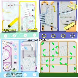 Trẻ em phổ biến trong nhà tấm tường trong suốt Ống Acrylic bánh răng nổi chướng ngại vật tương tác bóng trò chơi Pháo đài - Product Image 3