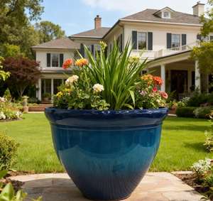 Оптовые глянцевые текстурированные кашпо под керамику, 20 дюймов, с дренажным отверстием, для дома и сада, для использования в помещении и на улице - Product Image 5