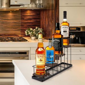 Oniya 4 Katlı Demir Ahşap Kahve Şurubu Şişe Rafı Tezgah Üstü Torani Şurubu Düzenleyici Cafe Bar Çeşni Sergi Standı OEM Fabrikası - Product Image 3