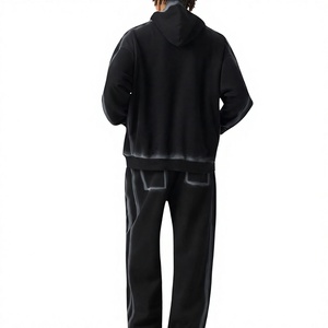 Prix d'usine – Sweat à capuche personnalisé en molleton bouclette coupe ample style streetwear – Fournisseur en gros pour marques privées - Product Image 3
