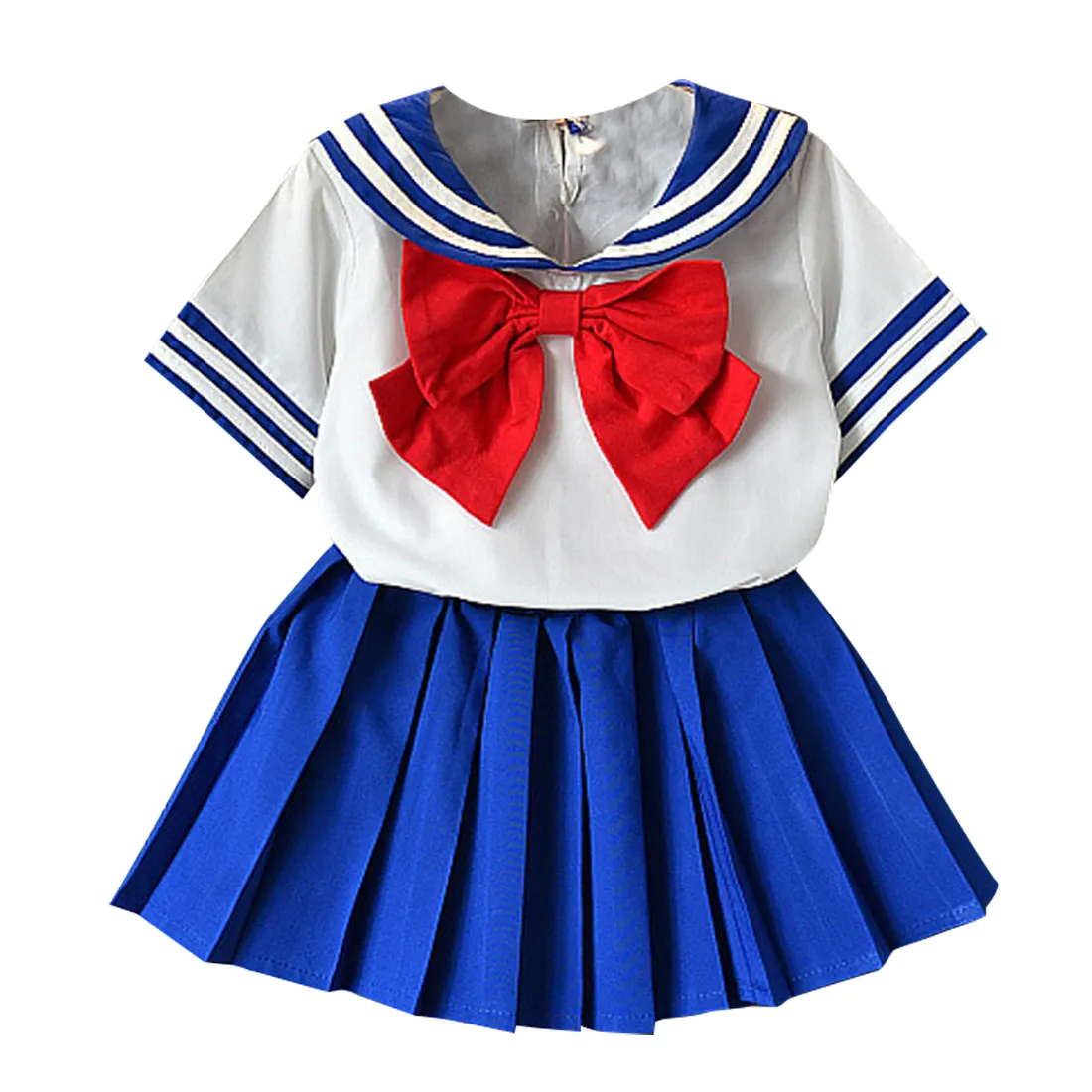 Saia uniforme para meninas, algodão, plissada, conjunto, duas peças, saia e topo