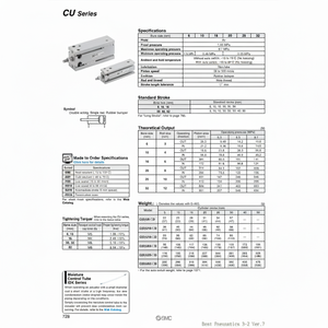 Pièces pneumatiques de CDU25-40D de cylindre de montage libre de SMC Pneumatics - Product Image 1