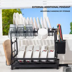 Multi-functional Sink Drying Rack With Drainage Rack Double-layer Kitchen Dish Storage Rack