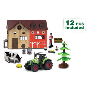 Juego de simulación de alta simulación modelo en miniatura DIY plástico 63 Uds Casa de granja juguete con figuras de animales personajes valla de granjeros - Product Image 2