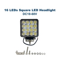 Luz LED de trabajo para camión de 4,3 pulgadas, 48W, IP67, foco todoterreno para camioneta de coche, barco, carrito de Golf, quitanieves, cortacésped, ATV UTV DC10/60V