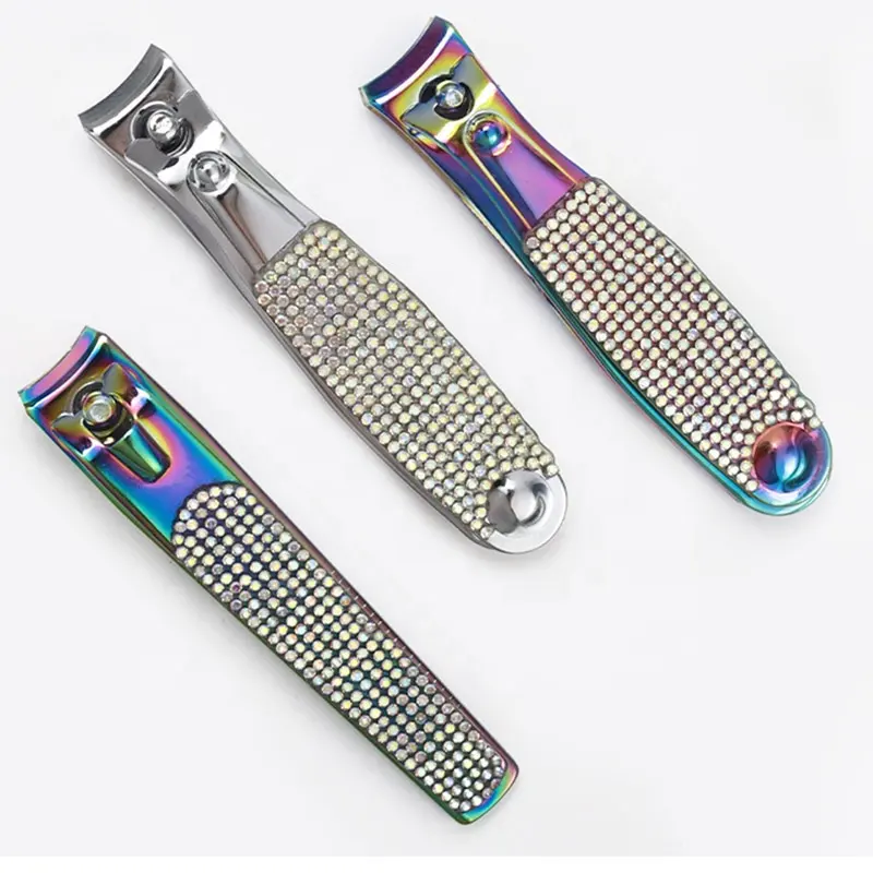 Coupe-ongles en acier inoxydable avec pointes pointues en diamant coupe-ongles outils de manucure vente en gros