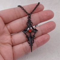 Colliers de style punk rock noirs à croix pointue pour femmes et hommes, pendentif croix dague gothique, bijoux