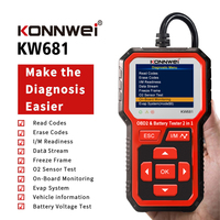 Probador de Baterías Digital KW681 + Lector de Códigos ECU Automotriz 2 en 1 Herramienta Automotriz