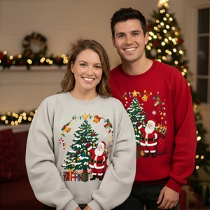 Sweatshirts de Noël personnalisés, motif flocon de neige, en molleton français 100% coton, sweat-shirt oversize à capuche pour enfants et familles - Product Image 2