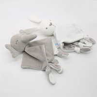 Serviette Douce en Peluche pour Bébé, Éléphant, Lapin, Tête d'Animal, Jouets en Peluche avec Couverture de Sécurité pour Bébé, M2210