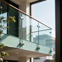 GAAS METAL Garde-corps moderne en acier inoxydable 304 316 avec verre trempé pour villa, extérieur, balcon, escalier, hôpital