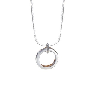Collar sencillo de hueso de serpiente, diseño circular de plata de ley S925 para mujer, uso diario - Product Image 5