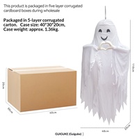 Nouveau Pendentif Fantôme Blanc Lumineux pour Halloween, Décoratif Suspendu, Activé par le Son et Détection de Mouvement, pour Intérieur et Extérieur