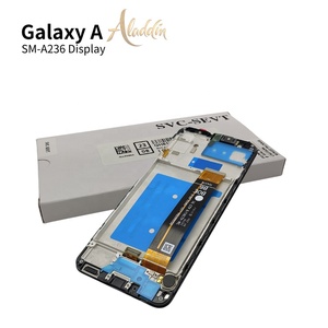 แพ็คบริการประกอบของแท้ใหม่ A236แอลซีดีสำหรับ Samsung Galaxy A23 5G ชิ้นส่วนที่ซ่อมแล้วมีจอ LCD พร้อมกรอบตัวเรือน