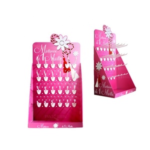 Hot Sale Foldable Eco-Friendly Cardboard <b>Counter</b> Top Tray 2 Tires Corrugated Paper Socks Hook Display Retail Shop Phone - Product Image 3