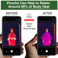 Poncho de survie d'urgence en feuille de mylar thermique imperméable à l'extérieur portable