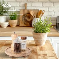 Plateau décoratif rond, décoration de cuisine style ferme, porte-savon 8 pouces, marron, imperméable, léger, facile à nettoyer, support en bois pour bureau