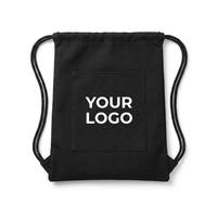 Sac à dos à cordon en polyester imperméable avec logo personnalisé, sac de sport et de gym avec poche latérale zippée pour l'entraînement athlétique