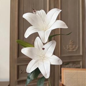 Fleurs de lys imprimées en 3D KW-F011, 3 têtes, fleurs artificielles en latex au toucher réel pour la décoration de la maison - Product Image 6