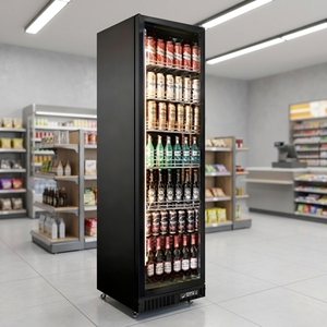 NE-380B - Exhibidor Refrigerador de Botellas de Cerveza para Restaurante, Independiente, Negro, 380L, Puerta de Vidrio, Descongelación Automática - Product Image 3