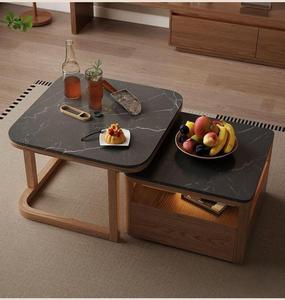 <span class=keywords><strong>Table</strong></span> basse moderne minimaliste - Petite taille - Design compact pour salon - <span class=keywords><strong>Table</strong></span> à thé élégante et luxueuse <span class=keywords><strong>de</strong></span> couleur crème - Forme réglable - Product Image 2