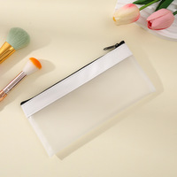 Étui à crayons transparent givré, sac de papeterie, grande capacité, portable, sac de rangement pour billets
