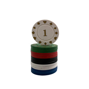 Set Chip 4g 100 buah dengan stiker nomor khusus untuk permainan Perjudian klub Poker kasino mahkota Las <span class=keywords><strong>Vegas</strong></span> kecil enam titik - Product Image 5